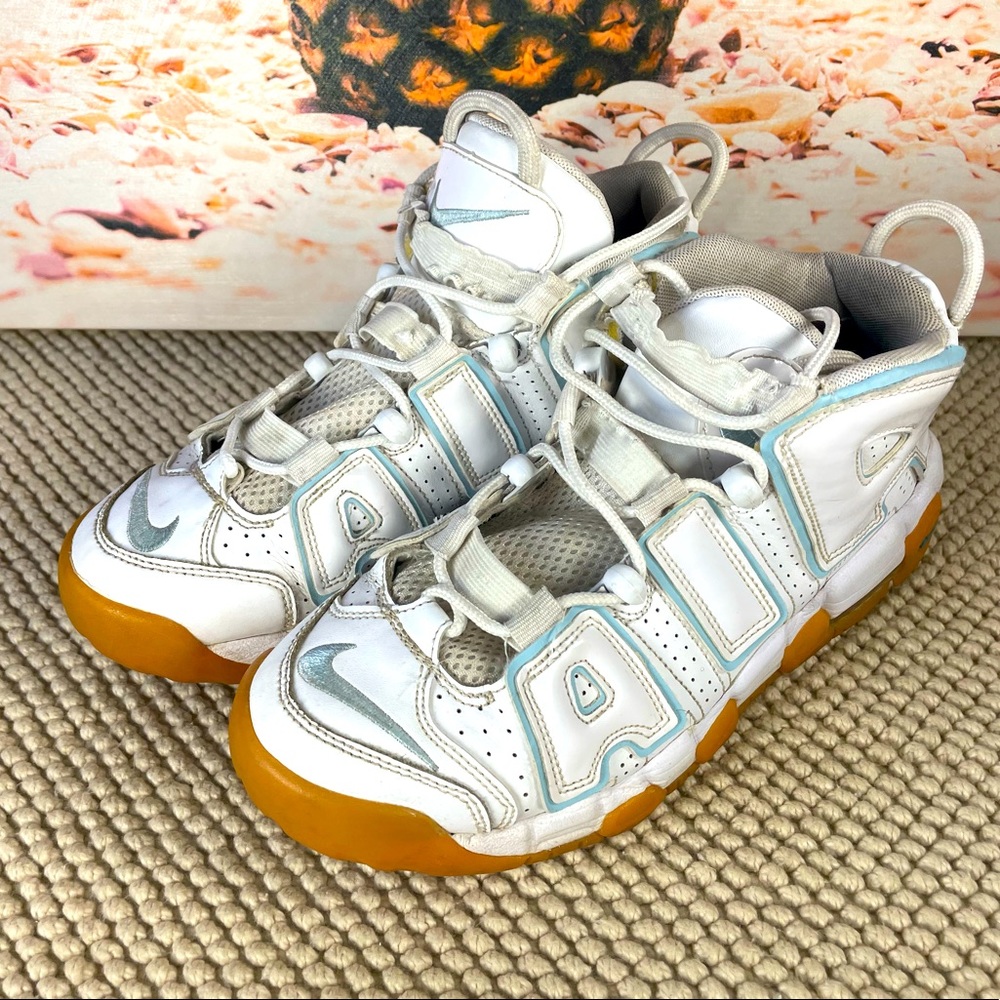 Nike air more uptempo white aqua